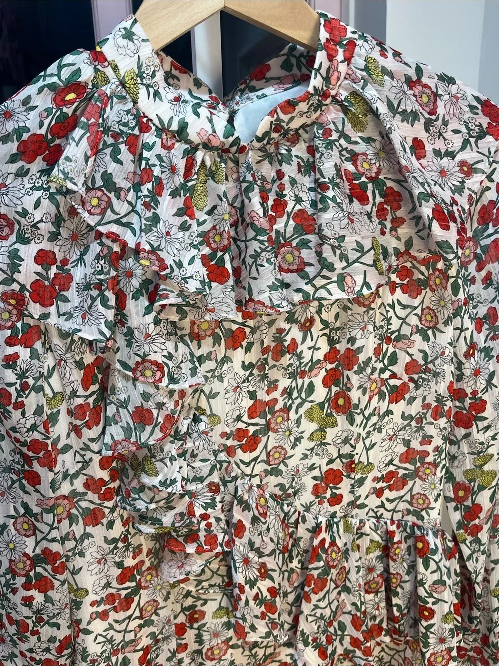 Mikael Aghal floral-print tiered midi dress